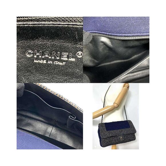 Pre Loved Chanel Matelasse Chain Shoulder Bag in Cotton Jersey Tweed - Picture 8 of 8